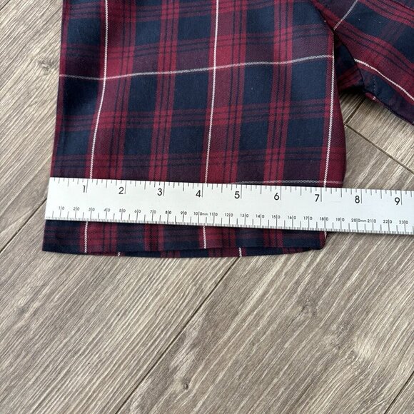 Indian Motorcycle Flannel Mens S Red/Blue Plaid Short Sleeve Button Down Bikers - Picture 9 of 16